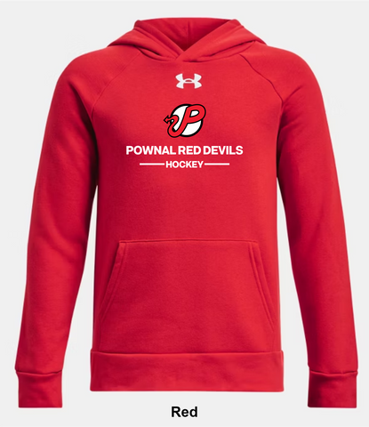 Pownal Red Devils Under Armour Rival Fleece Hoodie - Two Line