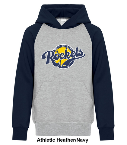 West Royalty Rockets - Front N' Centre - Everyday Cotton Two Tone Hoodie