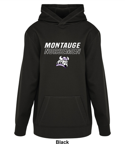 Montague Norsemen Purple Logo - Sidelines - Game Day Fleece Hoodie