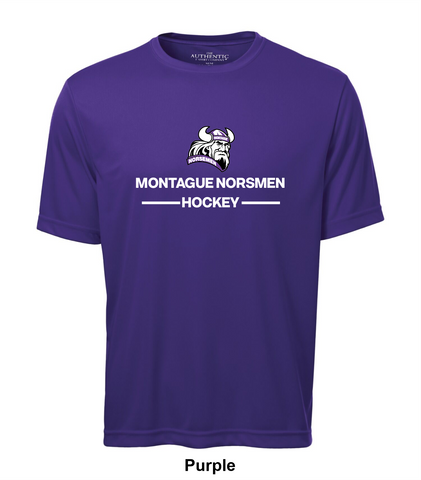 Montague Norsemen Purple Logo - Two Line - Pro Team Tee